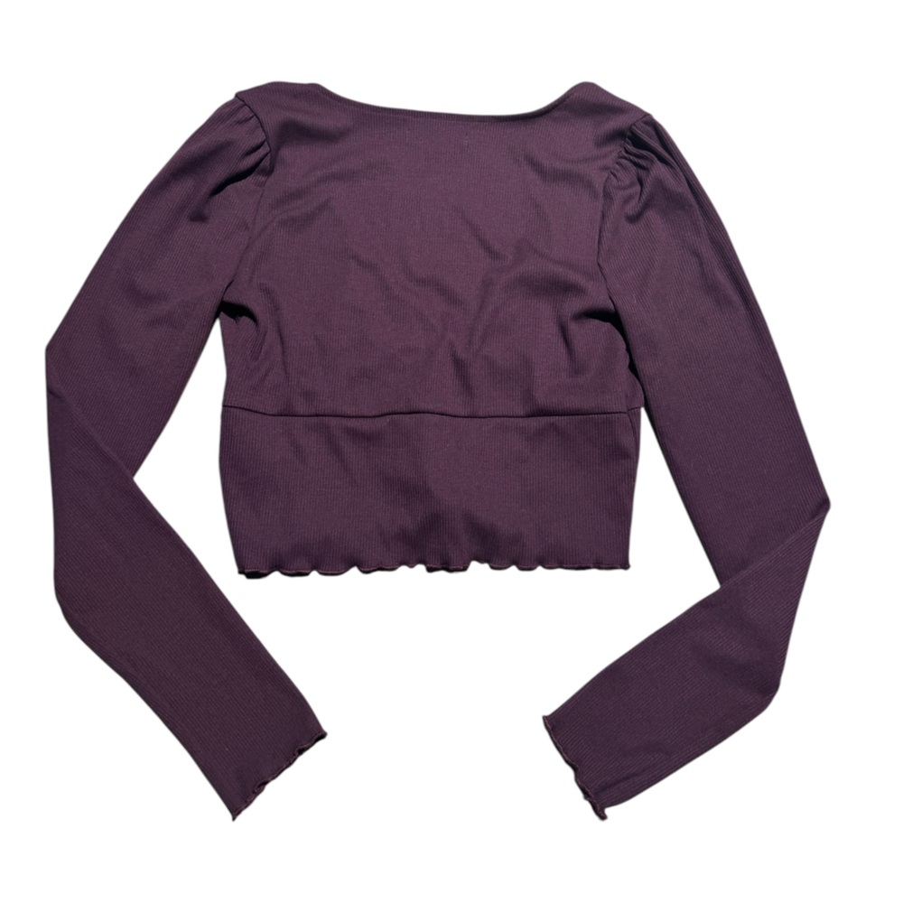 Urban Outfitters Ribbed Long Sleeve Crop Top Large - Picture 2 of 4